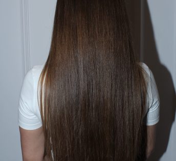 Выпрямление длинных тёмных волос — студия KUDRI BROVI